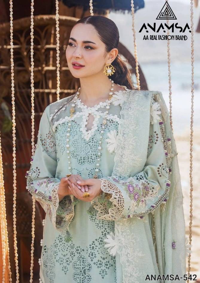 Anamsa 542 Jam Cotton Embroidery Pakistani Suit Wholesale Shop In Surat